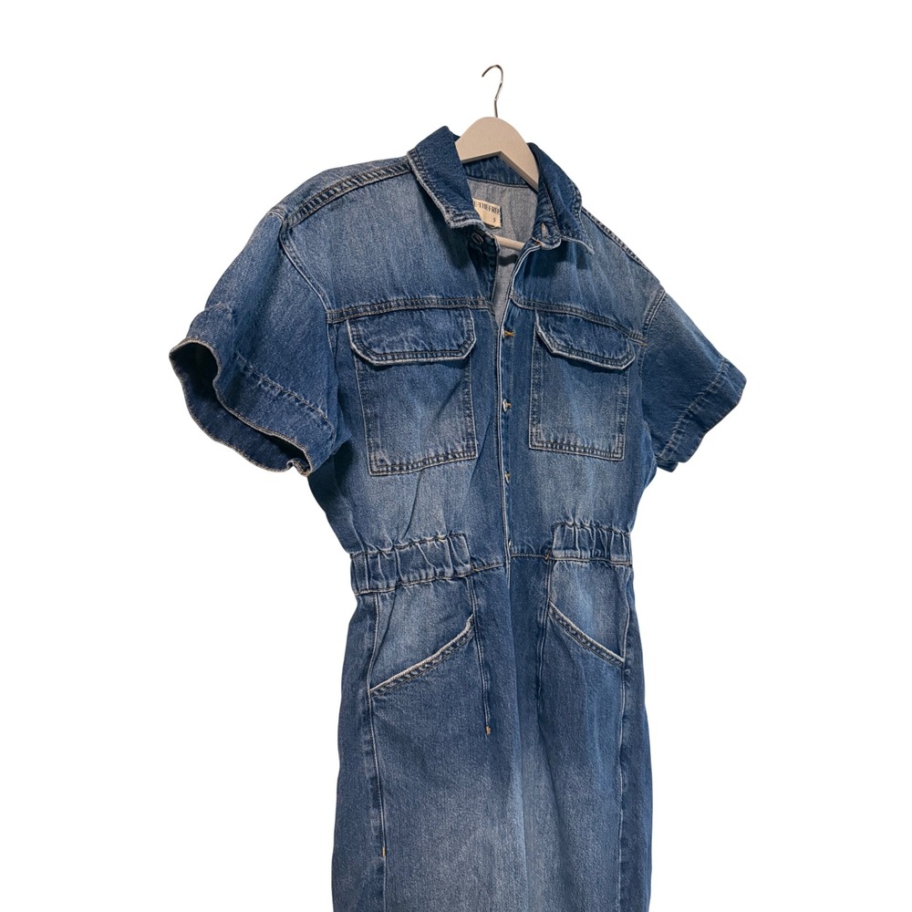 Free People We The Free Denim Marci Jumpsuit Size S OB1154494 - Picture 3 of 8